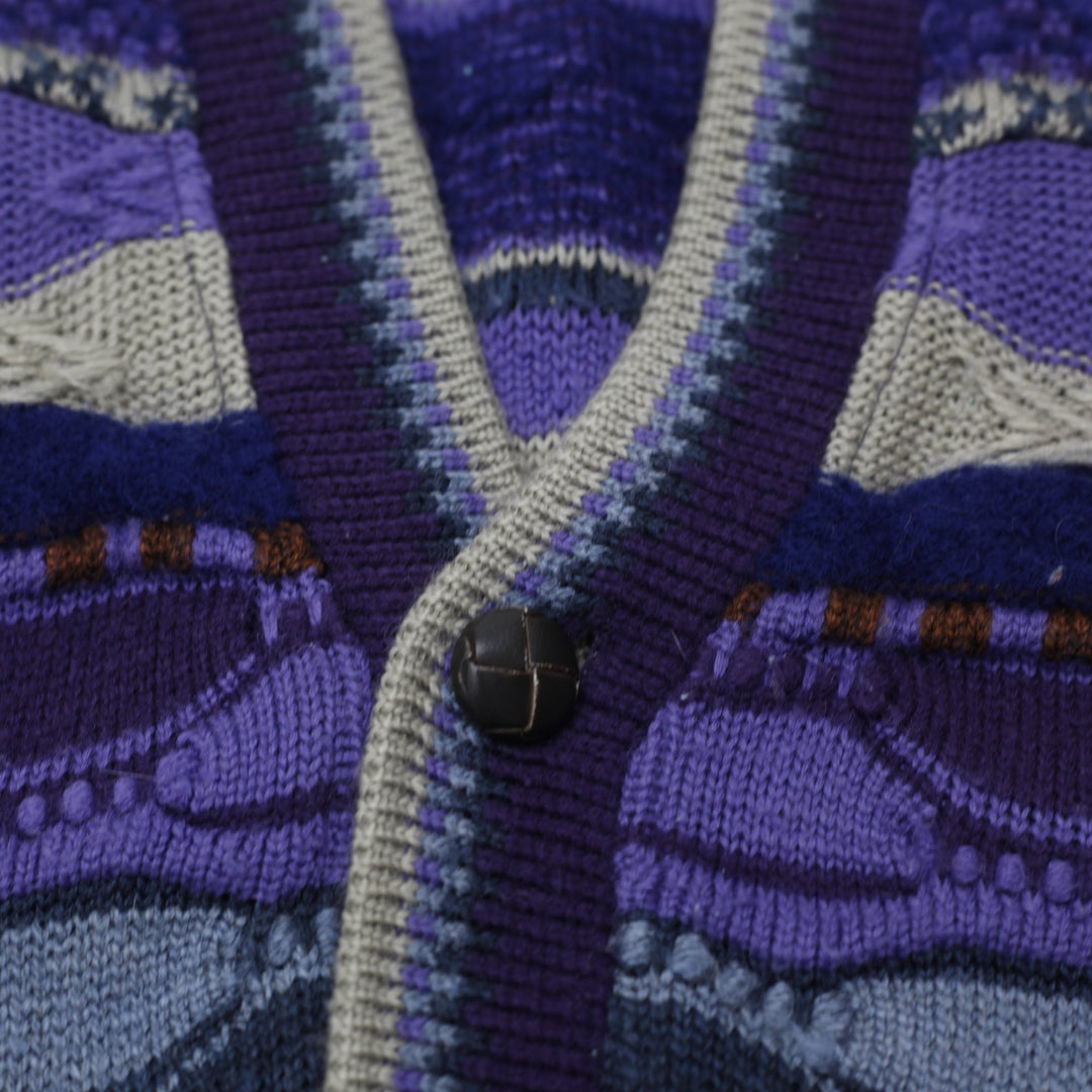 Vintage Tosani Coogi Classic 3D Knitted Cardigan sweater Size L