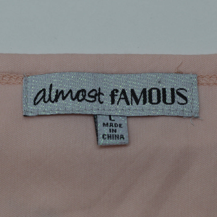 Y2K Ladies Almost Famous Nightgown Pink Floral Sleeveless Ruffle Size L