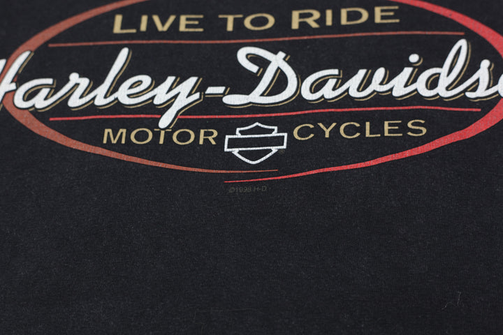 1998 Vintage Harley Davidson Mancuso Texas T-Shirt Black L