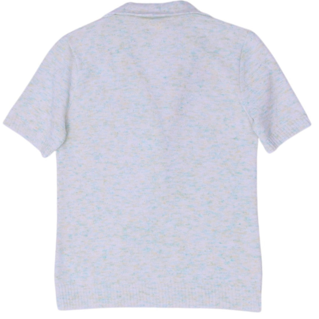 Vintage Ladies Paris Star Polo Shirt Pastel Knit Short Sleeve Polyester M | Migration_T-Shirts - Side View | Fashion Rerun