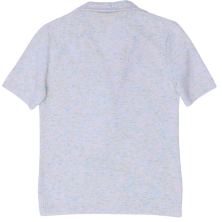 Vintage Ladies Paris Star Polo Shirt Pastel Knit Short Sleeve Polyester M | Migration_T-Shirts - Side View | Fashion Rerun