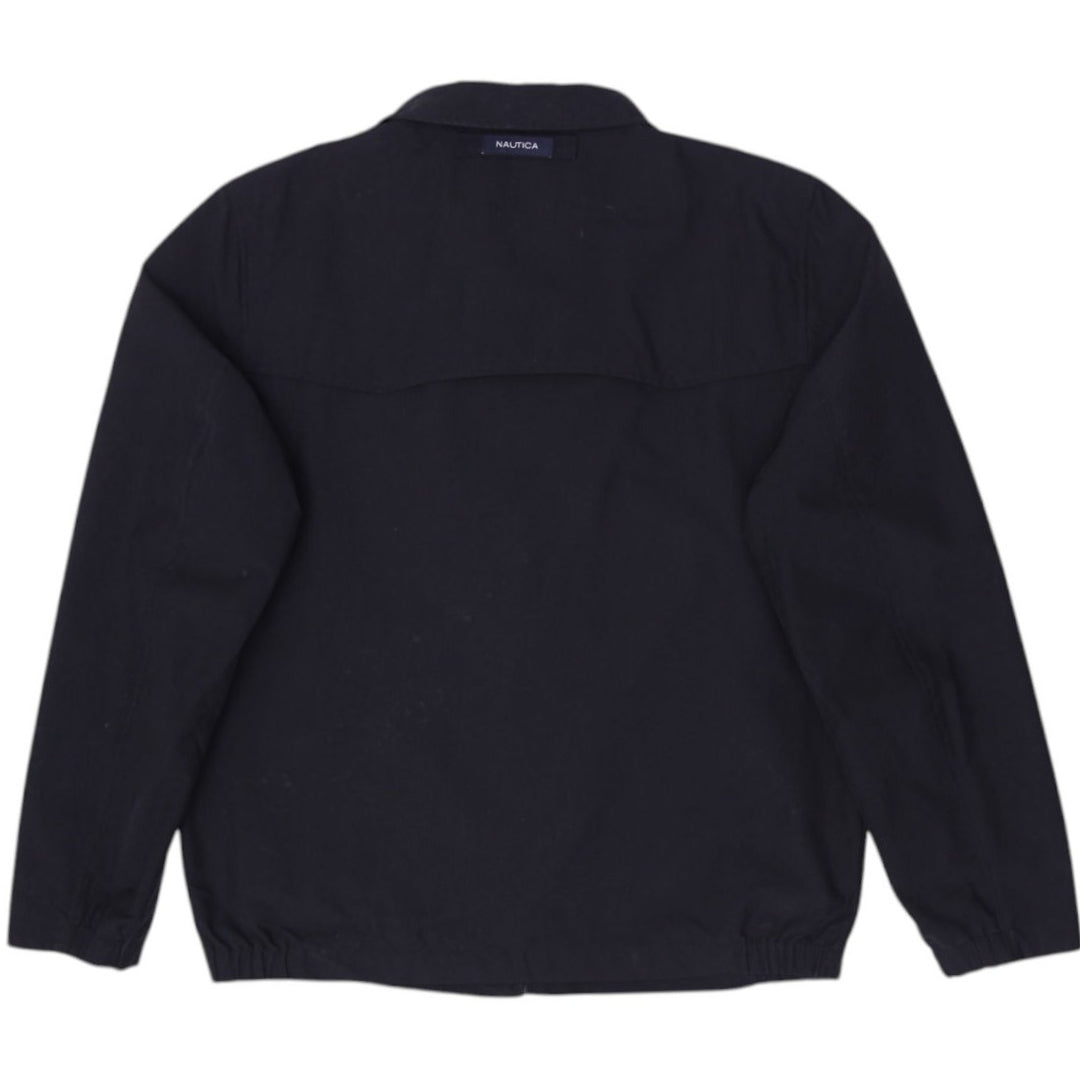 Mens Embroidered Nautica Logo Black Lightweight Zipper Jacket  Size S