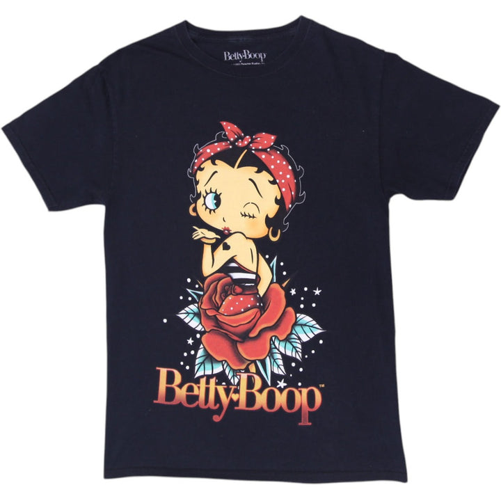 Mens Betty Boop Tattoo Rose Bandana T-Shirt Size S
