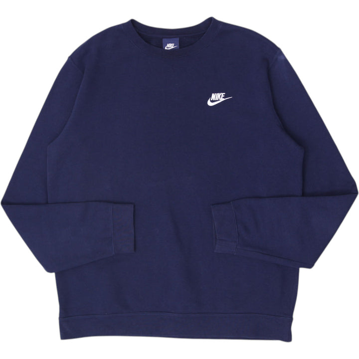 Mens Nike Sweatshirt Navy Fleece Crew Neck Pullover Size M