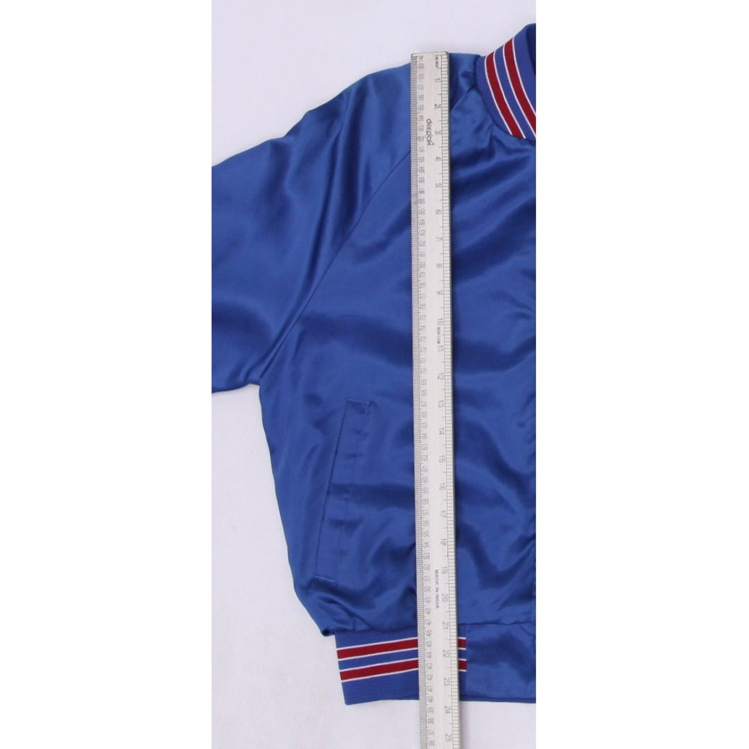Vintage 90s Chalk Line Chicago Cubs Blue Bomber Jacket MLB Size M | Migration_Jackets - View 6 | Fashion Rerun