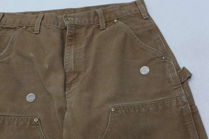 Mens B01 BRN Loose Original Fit Double Knee Carhartt Work Pants