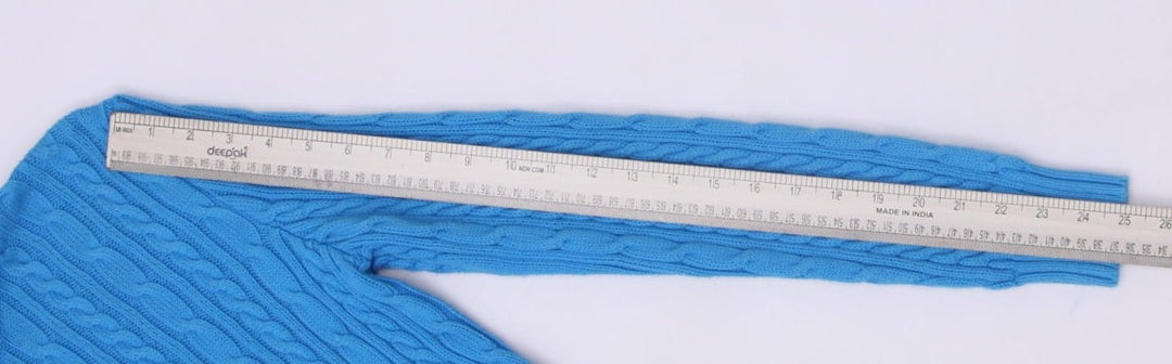 Vintage Ladies Ralph Lauren Golf Sweater Blue Cable Knit Full Zip M