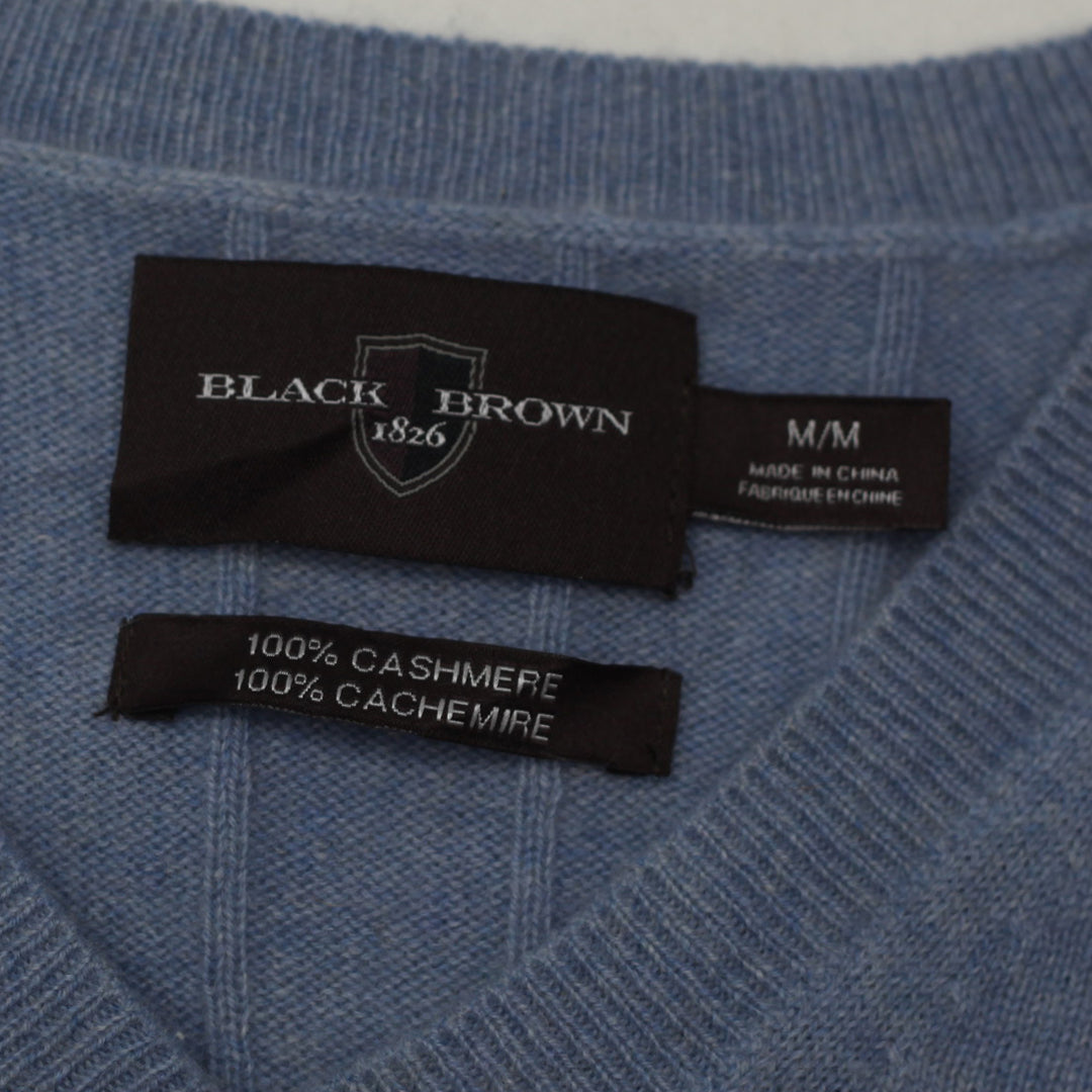 Mens Black Brown 100 % Cashmere Sweater Vest - Fashion Rerun Vintage Migration_Sweaters