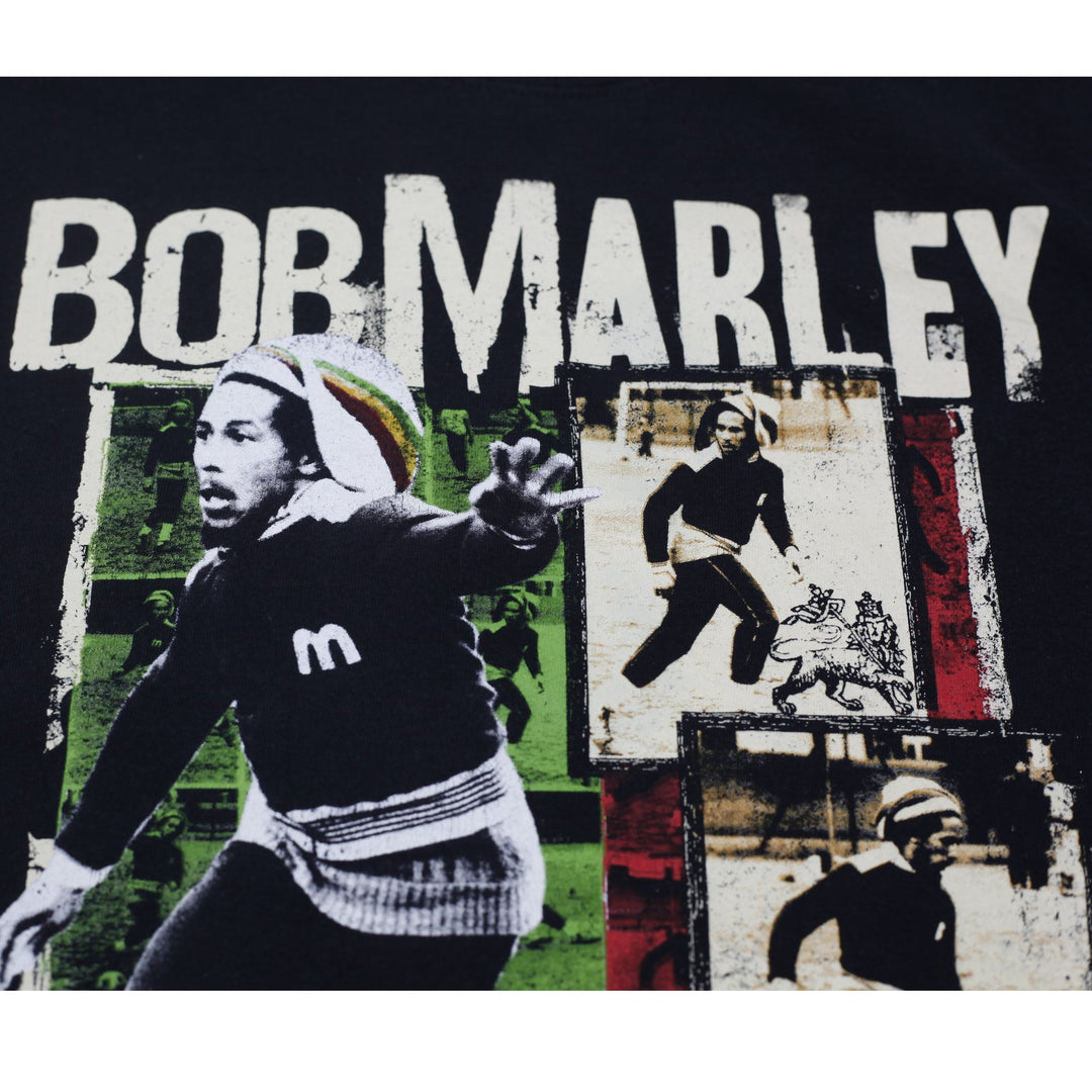 Mens Official Bob Marley "Football is Freedom" Graphic T-Shirt Black Size L