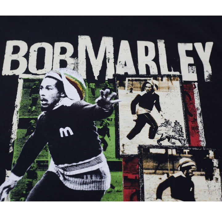 Mens Official Bob Marley "Football is Freedom" Graphic T-Shirt Black Size L