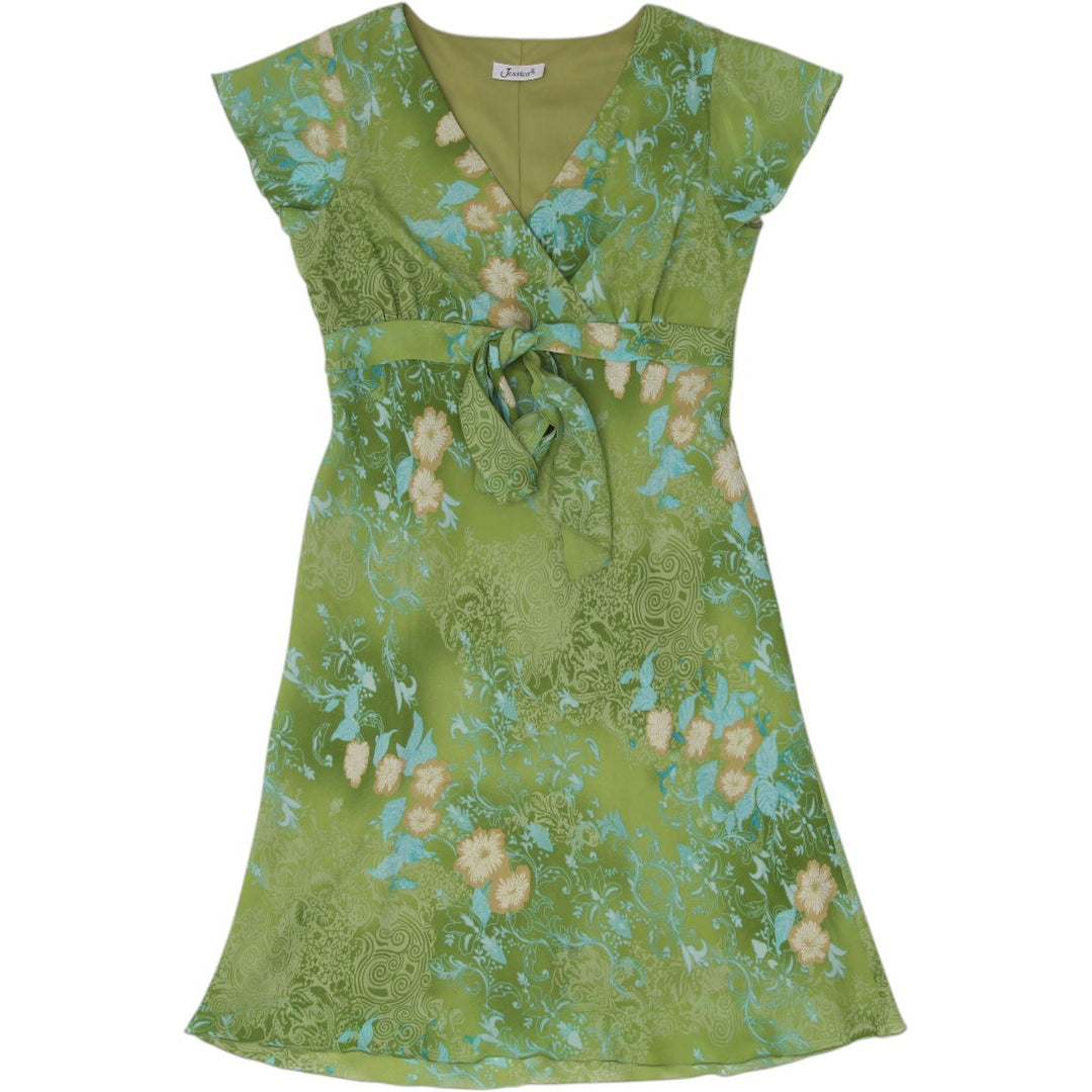 Y2K Ladies Floral Wrap Style Midi Dress Size 12 | Migration_Dresses | Fashion Rerun