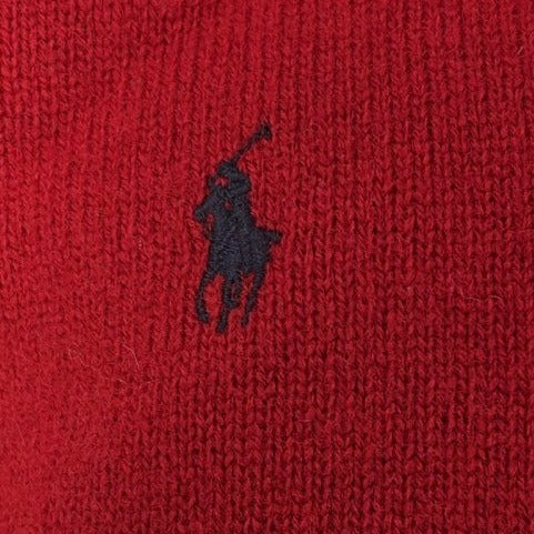 Vintage Mens Polo By Ralph Lauren Sweater Red Lambswool Knitwear Size M | Migration_Jumper & Knitwear RL Coll | Fashion Rerun