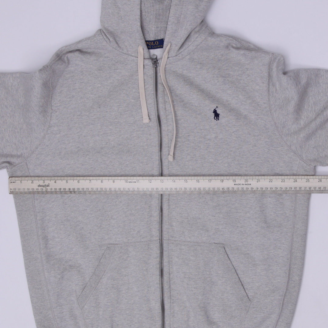 Mens Polo Ralph Lauren Zip Up Gray Pullover Hoodie Size XL