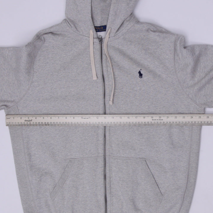 Mens Polo Ralph Lauren Zip Up Gray Pullover Hoodie Size XL