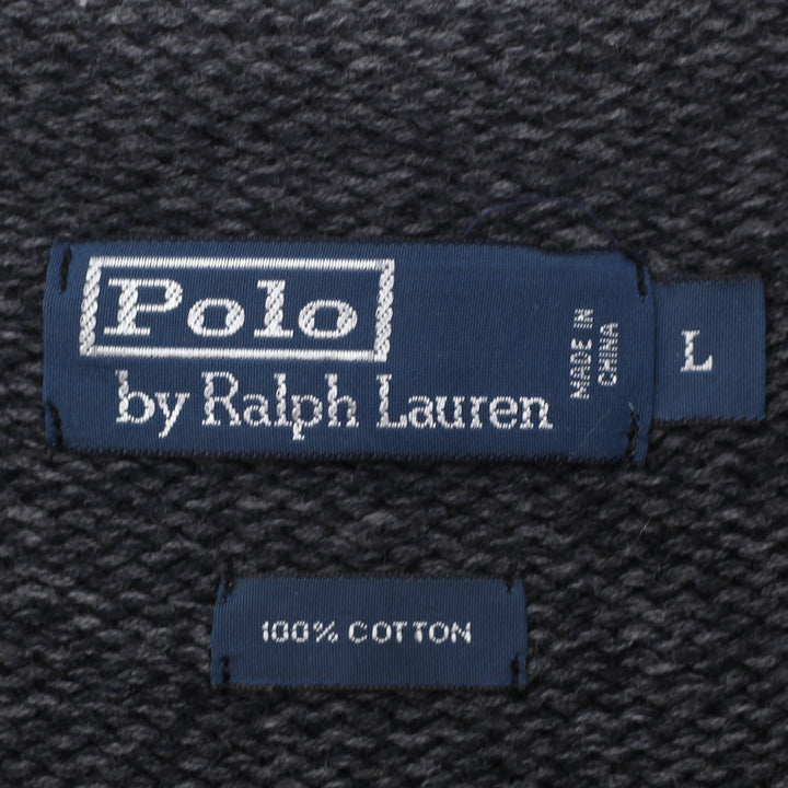 Vintage Mens Polo by Ralph Lauren Sweater Gray Knit Cotton Size L | Migration_Jumper & Knitwear RL Collection | Fashion Rerun