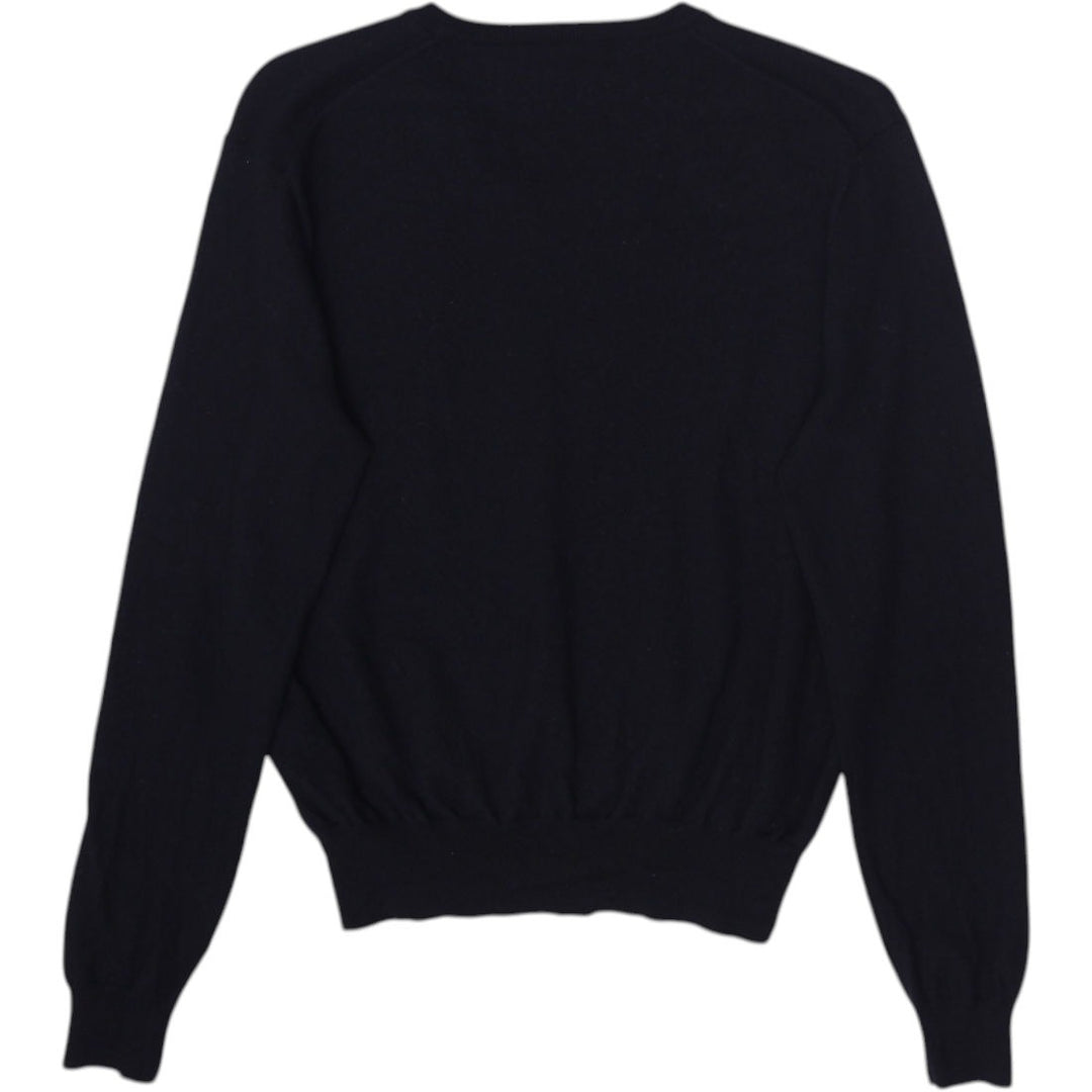 Vintage Mens Polo Ralph Lauren Black V-Neck Knitwear Sweater Size L | Migration_Sweaters - Side View | Fashion Rerun