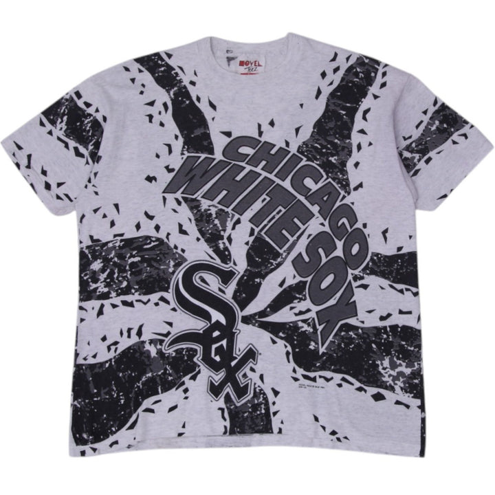 Vintage 90s Novel Teez Chicago White Sox All-Over Print Graphic T-Shirt L | Migration_T-Shirts | Fashion Rerun