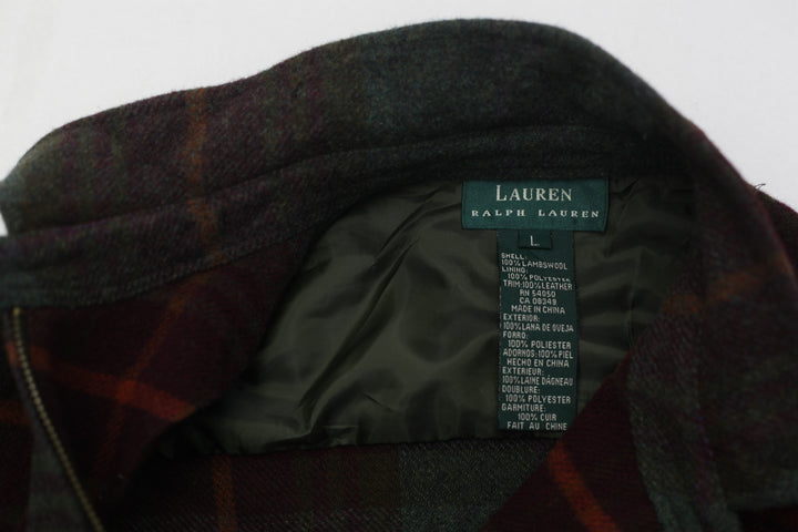Vintage Ralph Lauren Medium Tartan Plaid RRL Green Tweed Jacket Shirt