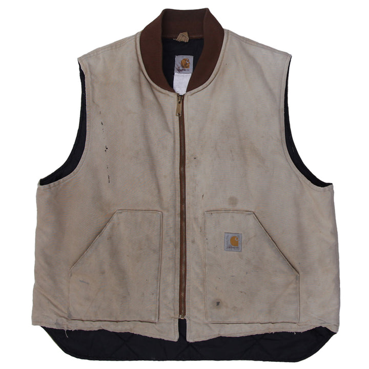 Vintage Carhartt V01 BRN Quilt Lined Work Slightly Distressed Vest | Migration_Vests | Fashion Rerun