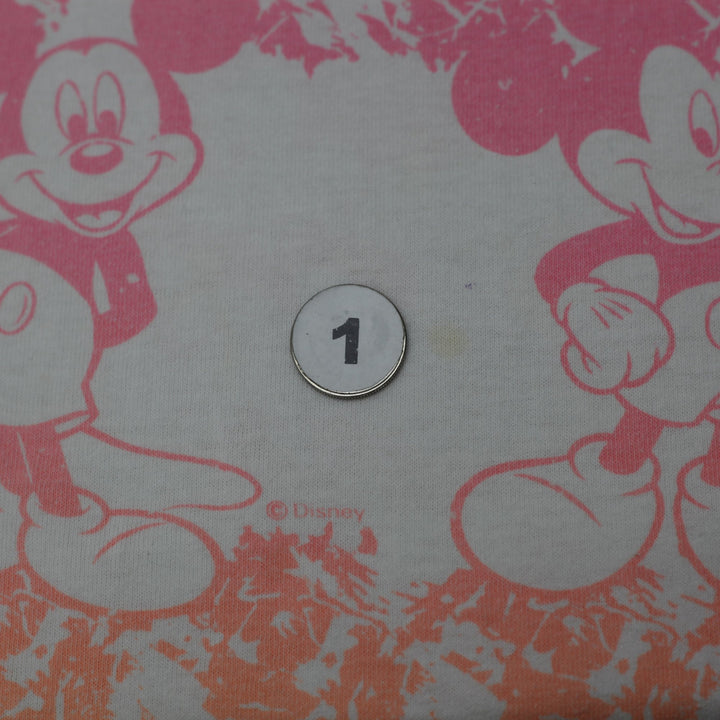 Vintage 90s Disney Mickey Mouse All Over Print T-Shirt Neon Gradient Made in Canada OS Single Stitch