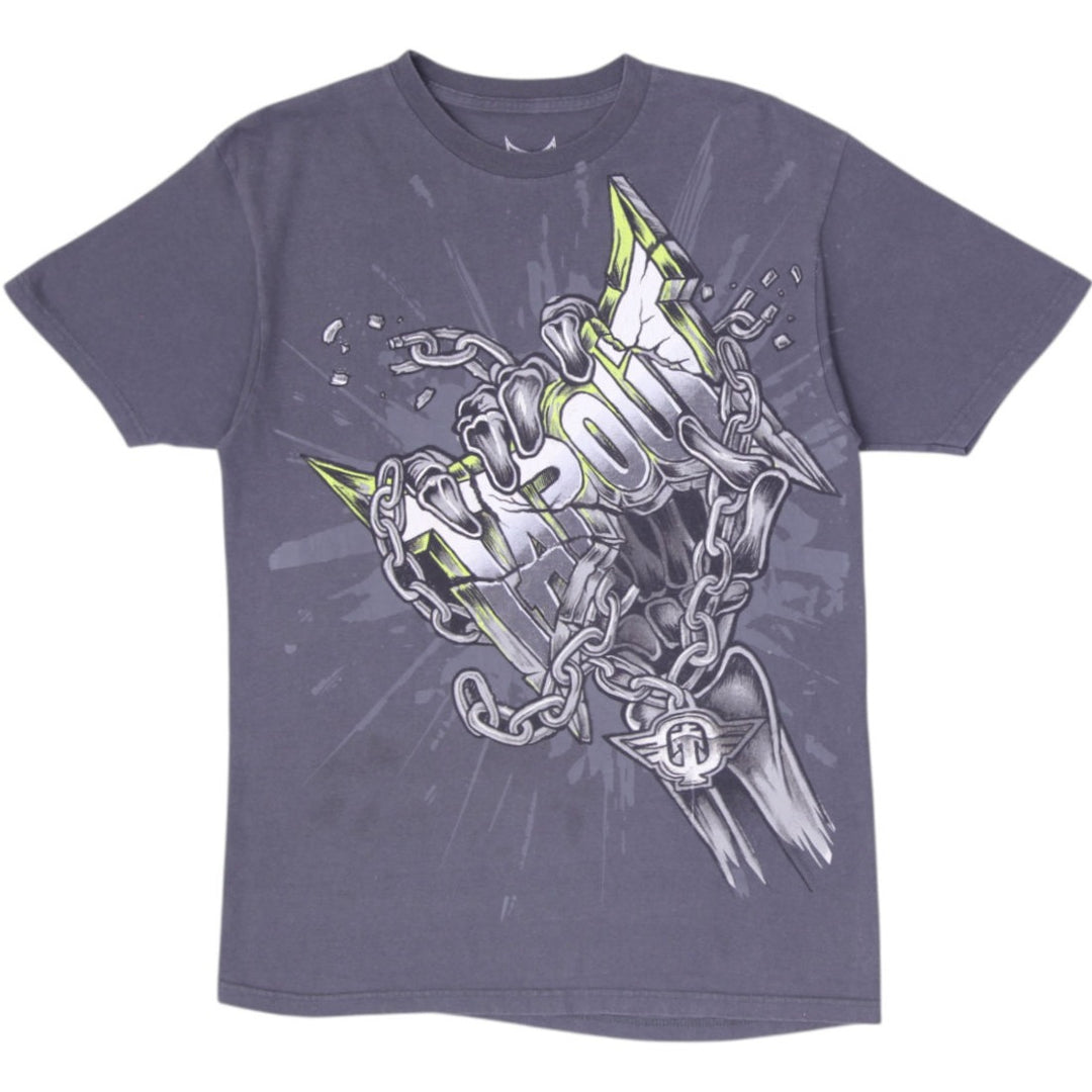 Y2K Mens Tapout Charcoal Grey Chain Logo Graphic Short Sleeve T-Shirt Size M