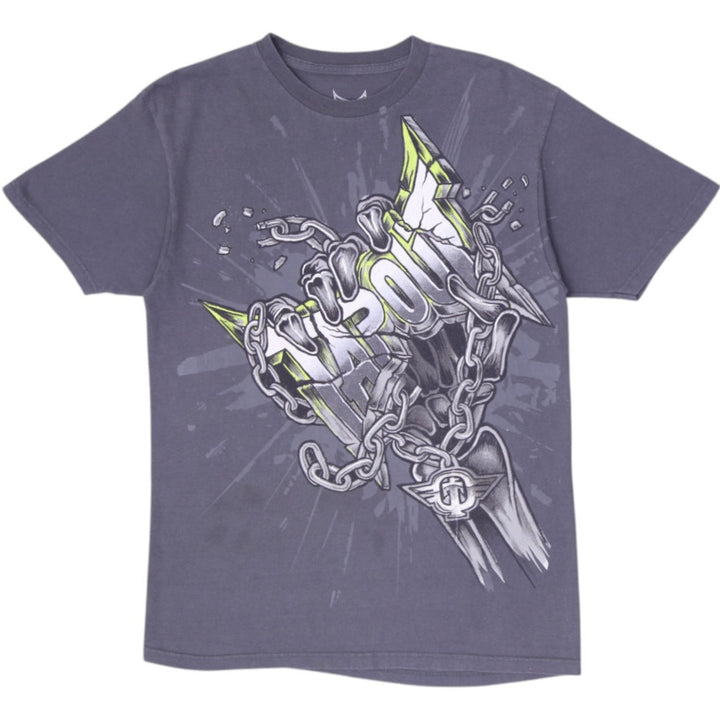 Y2K Mens Tapout Charcoal Grey Chain Logo Graphic Short Sleeve T-Shirt Size M