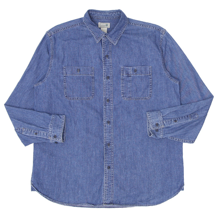 Mens L.L Bean Denim Long Sleeve Shirt - Fashion Rerun Vintage Migration_Shirt