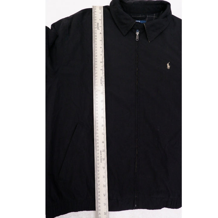 Vintage Mens Polo Ralph Lauren Harrington Jacket Black Full Zip Classic Logo