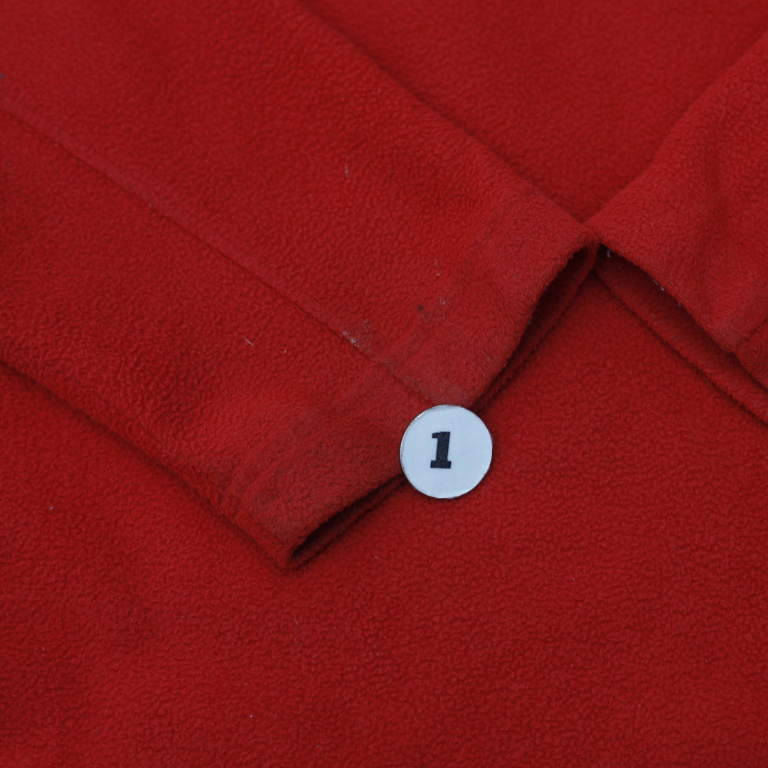 Mens The North Face Fleece Black Red Quarter Zip Jacket Size L