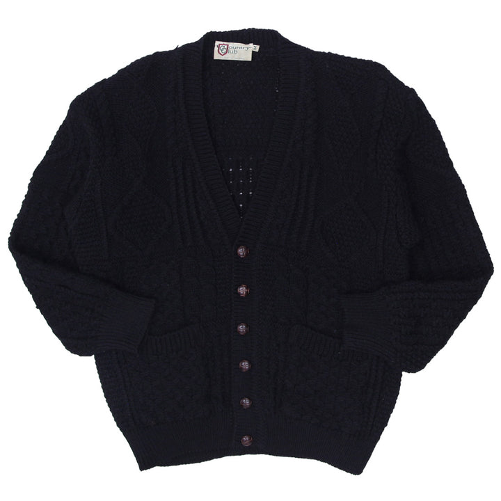 Vintage Country Club Ireland Knit Cardigan Sweater- Black, Size M - Fashion Rerun Vintage Migration_Sweaters