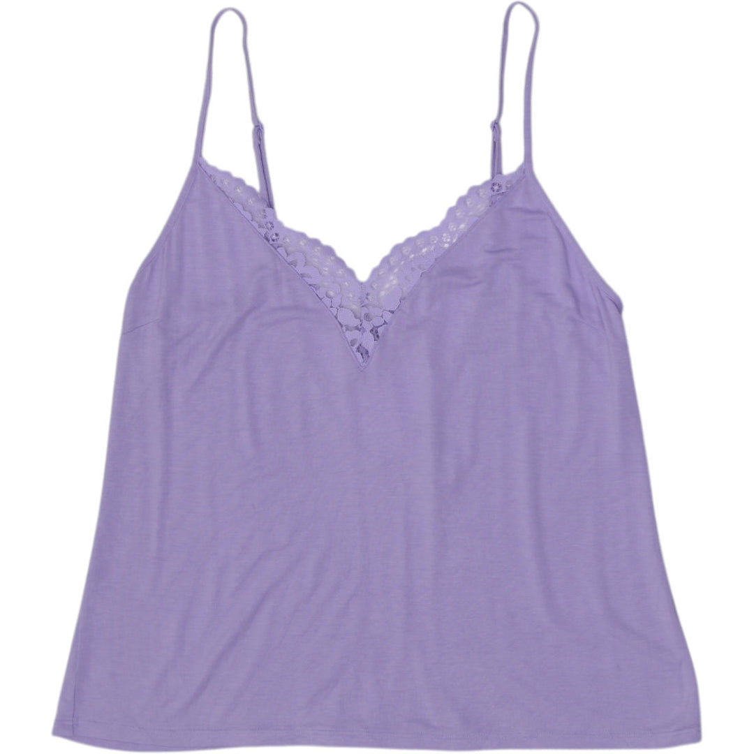 Y2K Ladies Victorias Secret Lavender Lilac Lace Trim Strappy Back Camisole Top S
