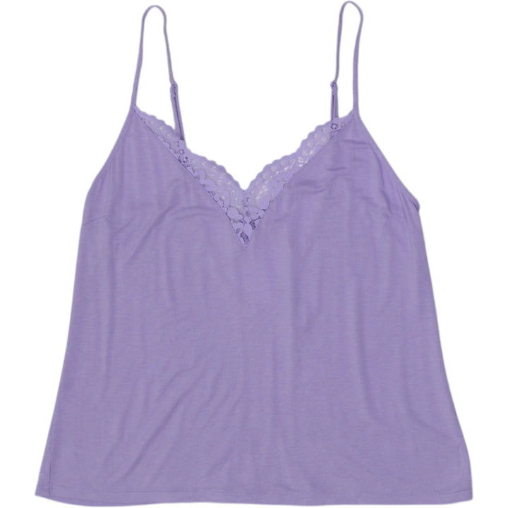 Y2K Ladies Victorias Secret Lavender Lilac Lace Trim Strappy Back Camisole Top S