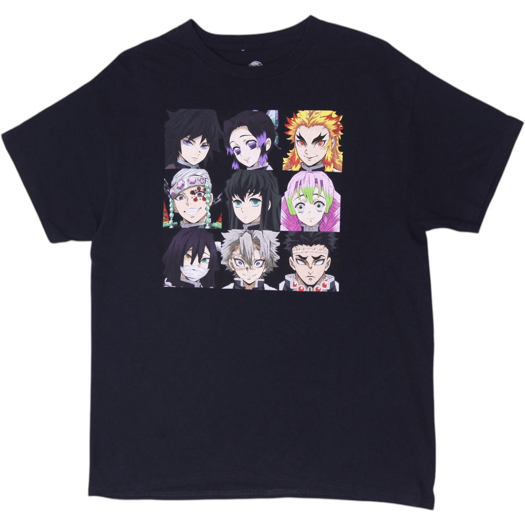 Mens Official Demon Slayer Hashira Grid Graphic T-Shirt Size L