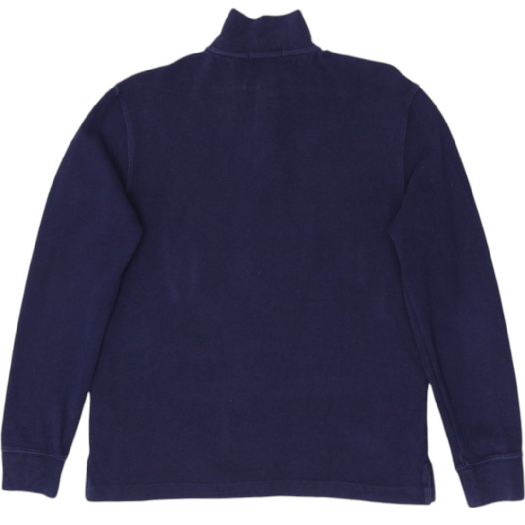 Mens Polo Ralph Lauren Quarter Zip Mock Neck Navy Sweater Small