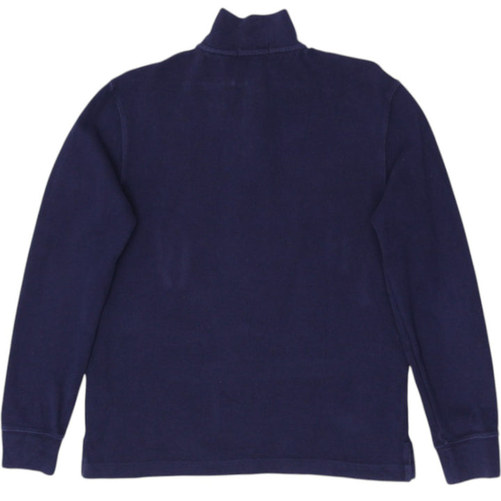 Mens Polo Ralph Lauren Quarter Zip Mock Neck Navy Sweater Small