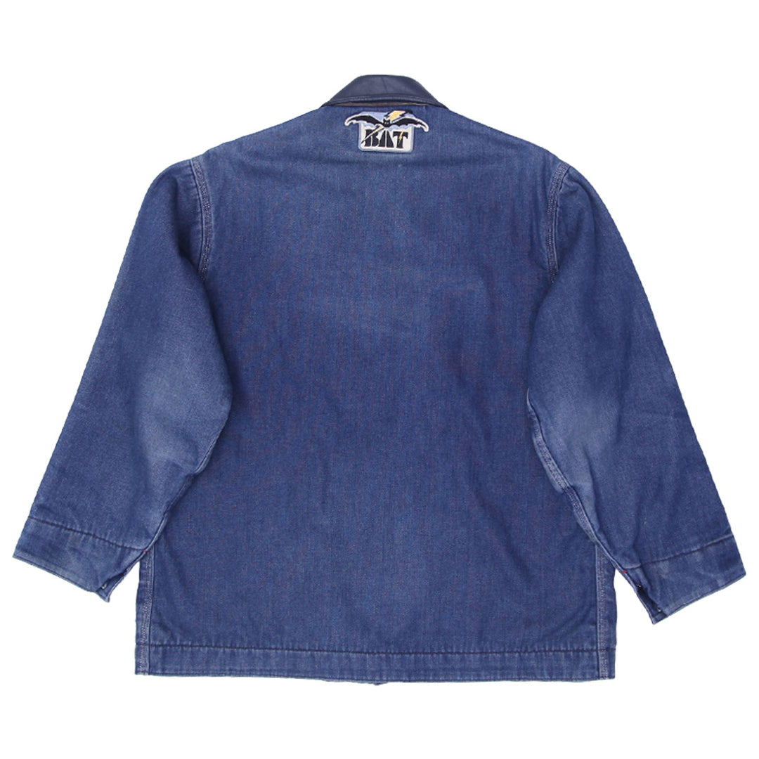 Vintage Big Mac Blanket Lined Dark Blue Denim Chore Jacket Work Made in US | Migration_Jacket UAENAT20 - Side | Fashion Rerun