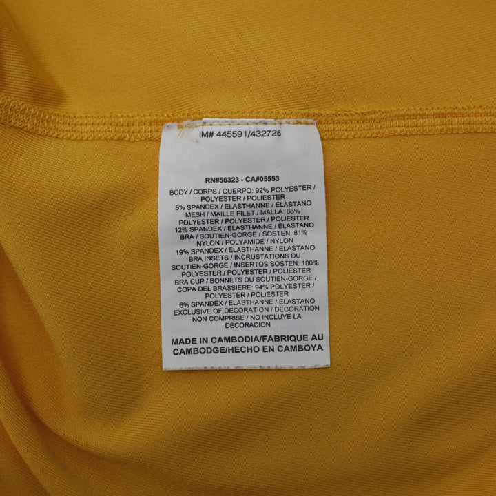 Ladies Nike Dri-FIT Racerback Training Tank Top Mustard Yellow Size M