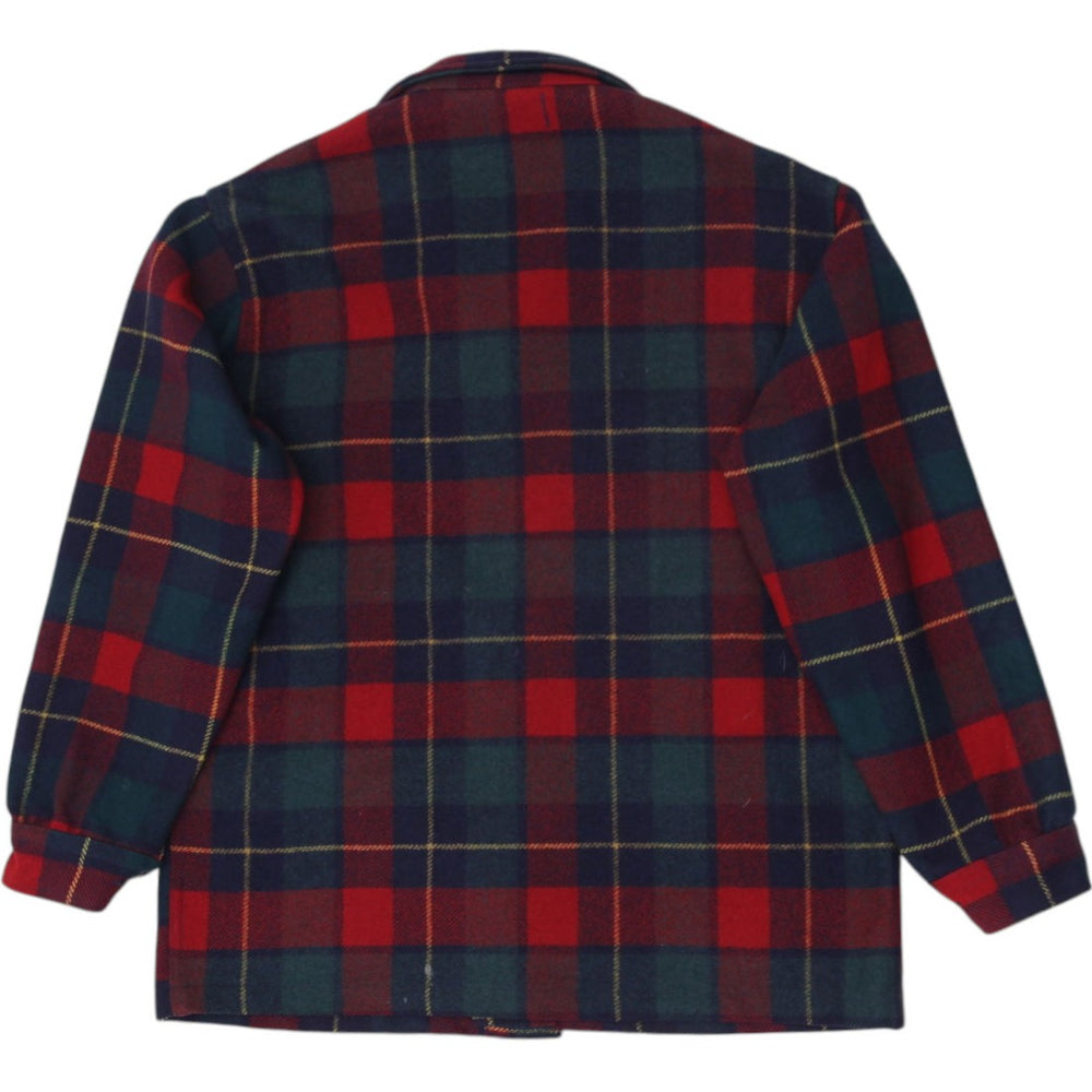 Vintage Pendleton Wool Jacket Red Green Plaid Wool Made In USA L | Migration_Jackets - Side View | Fashion Rerun