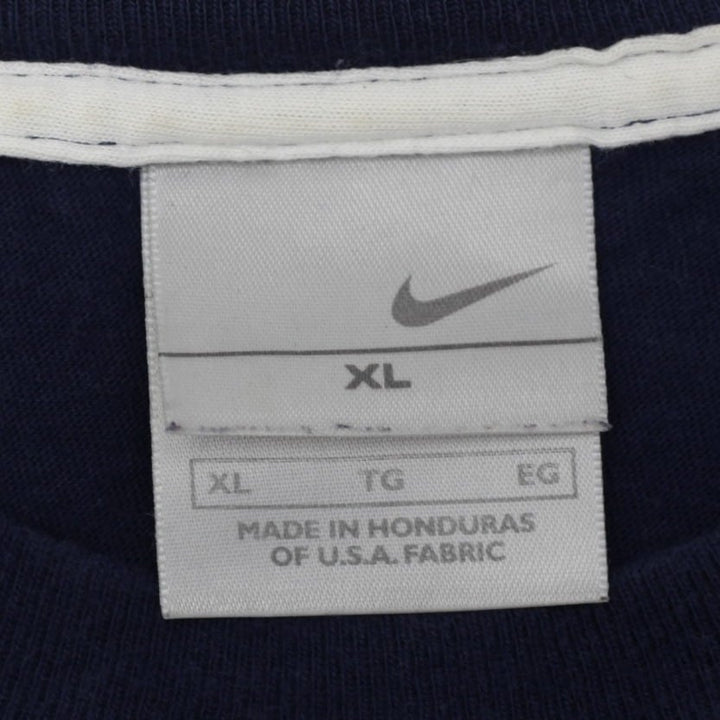 Vintage Embroidered Nike Swoosh Logo Navy T-Shirt | Migration_T-Shirts - Back View | Fashion Rerun