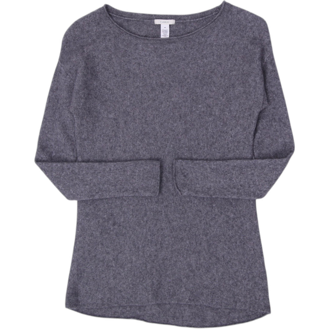 Ladies Caslon 100% Cashmere Boatneck Knit Sweater Size M