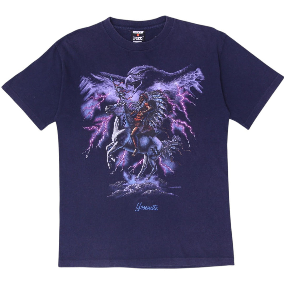 Vintage 1993 Signal Sports Yosemite Eagle Lightning Horse T-Shirt