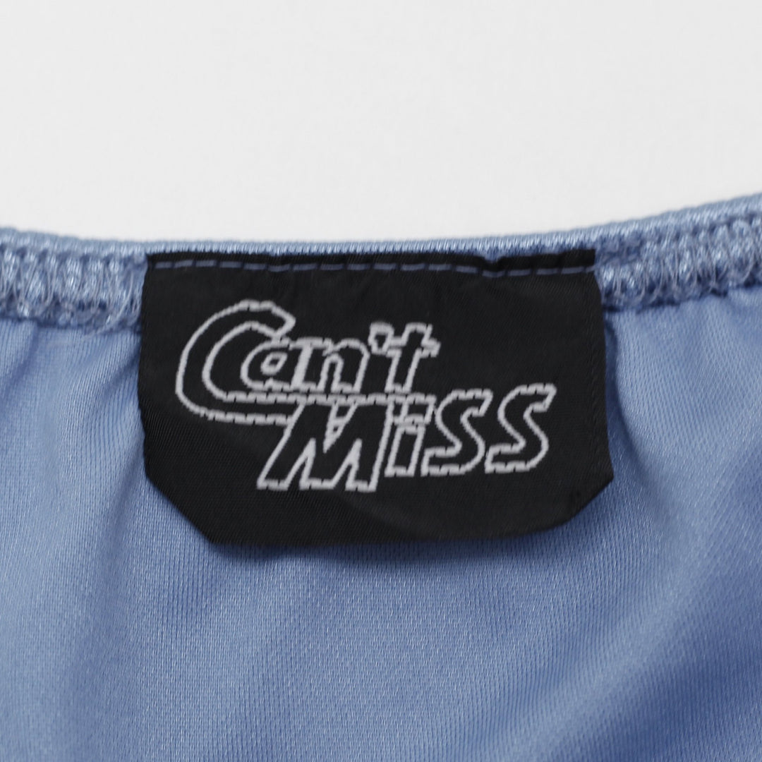 Y2K Ladies Cant Miss Camisole Blue Satin Strappy Top