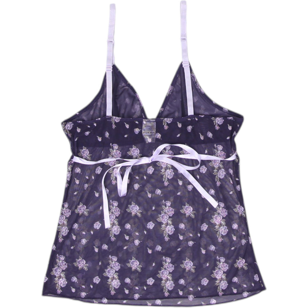 Y2K Ladies TCM Camisole Floral Sheer Top Size 14/16