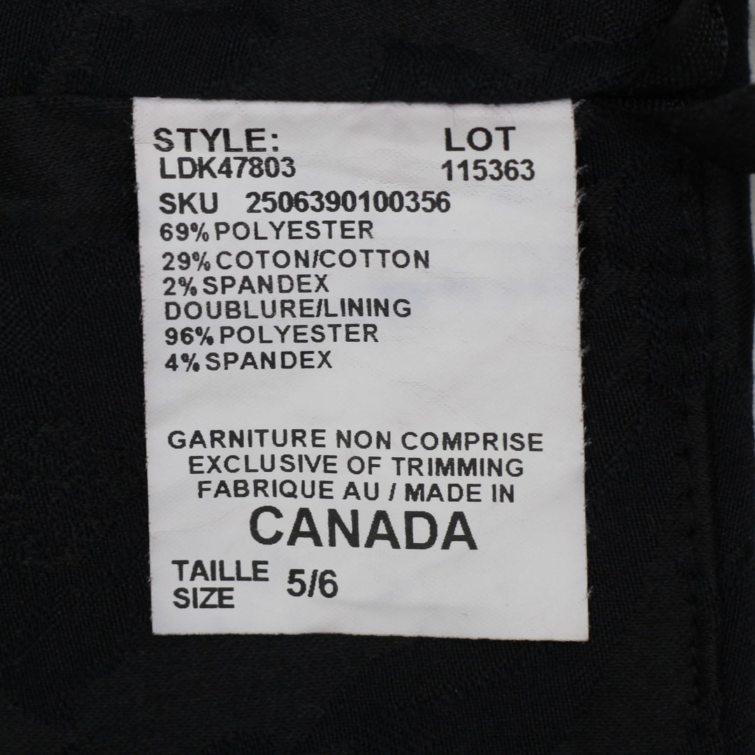 Y2K Ladies Le Château Black Floral Jacquard Mini Skirt Made in Canada Size 5/6