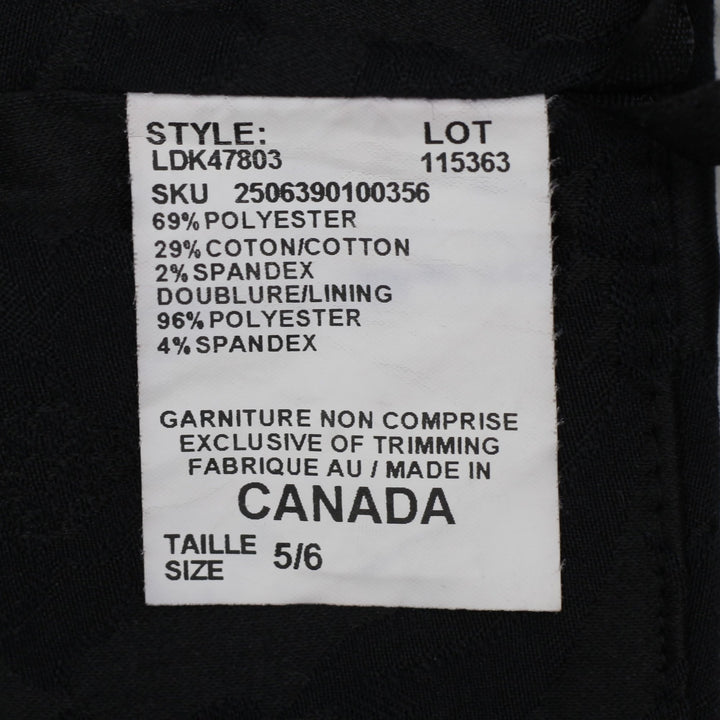 Y2K Ladies Le Château Black Floral Jacquard Mini Skirt Made in Canada Size 5/6