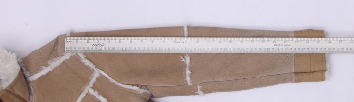 Y2K Ladies Beige Faux Fur Full Zip Jacket Size M | Migration_Jackets - View 6 | Fashion Rerun