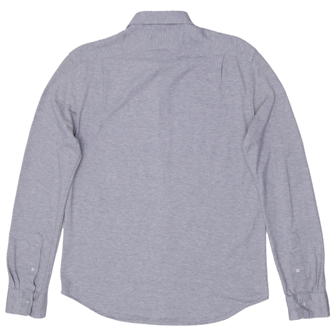 Mens Polo Ralph Lauren Grey Heather Jersey Knit Long Sleeve Button Down Shirt