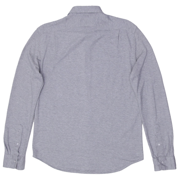 Mens Polo Ralph Lauren Grey Heather Jersey Knit Long Sleeve Button Down Shirt