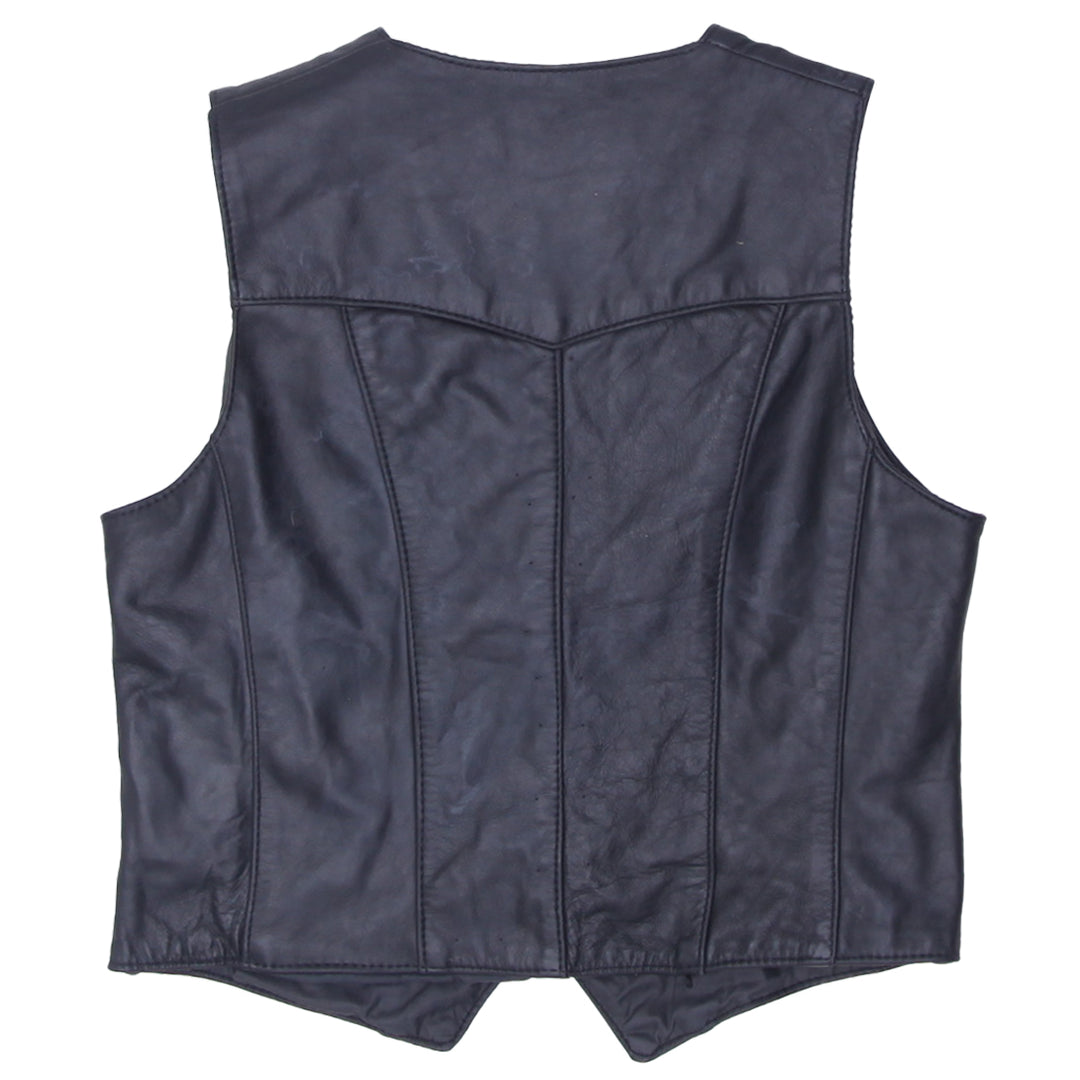 Vintage Park V Leather Vest, Made In USA Black - Fashion Rerun Vintage Migration_Jacket