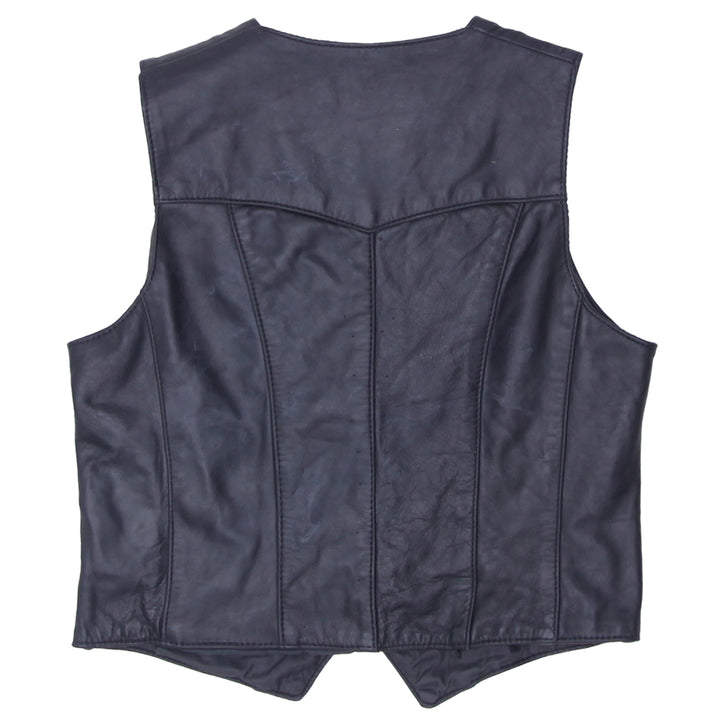 Vintage Park V Leather Vest, Made In USA Black - Fashion Rerun Vintage Migration_Jacket